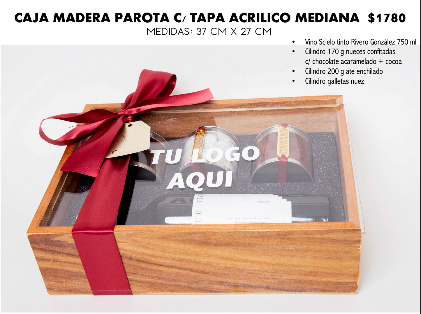 Caja Parota Acrílico Mediana - Regalos Corporativos