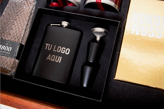 Caja Parota Acrílico Grande con Tequila 1800 - Regalos Corporativos